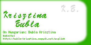 krisztina bubla business card